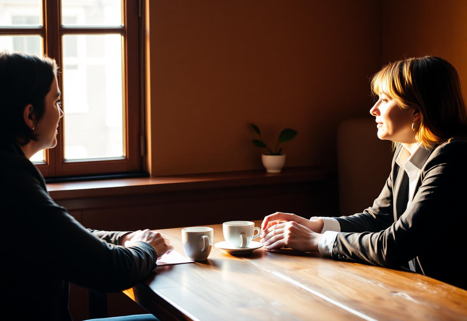 Dos profesionales conversando en una reunión Uno a Uno